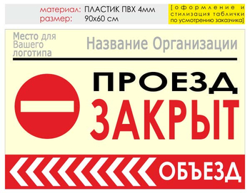 Информационный щит "объезд слева" (пластик, 90х60 см) t12 - Охрана труда на строительных площадках - Информационные щиты - Магазин охраны труда ohranatruda-shop.ru